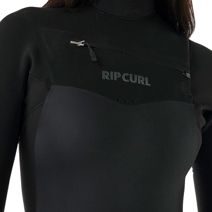 2024 Rip Curl Feminino Dawn Patrol 5/3mm Chest Zip Wetsuit 14SWFS - Black